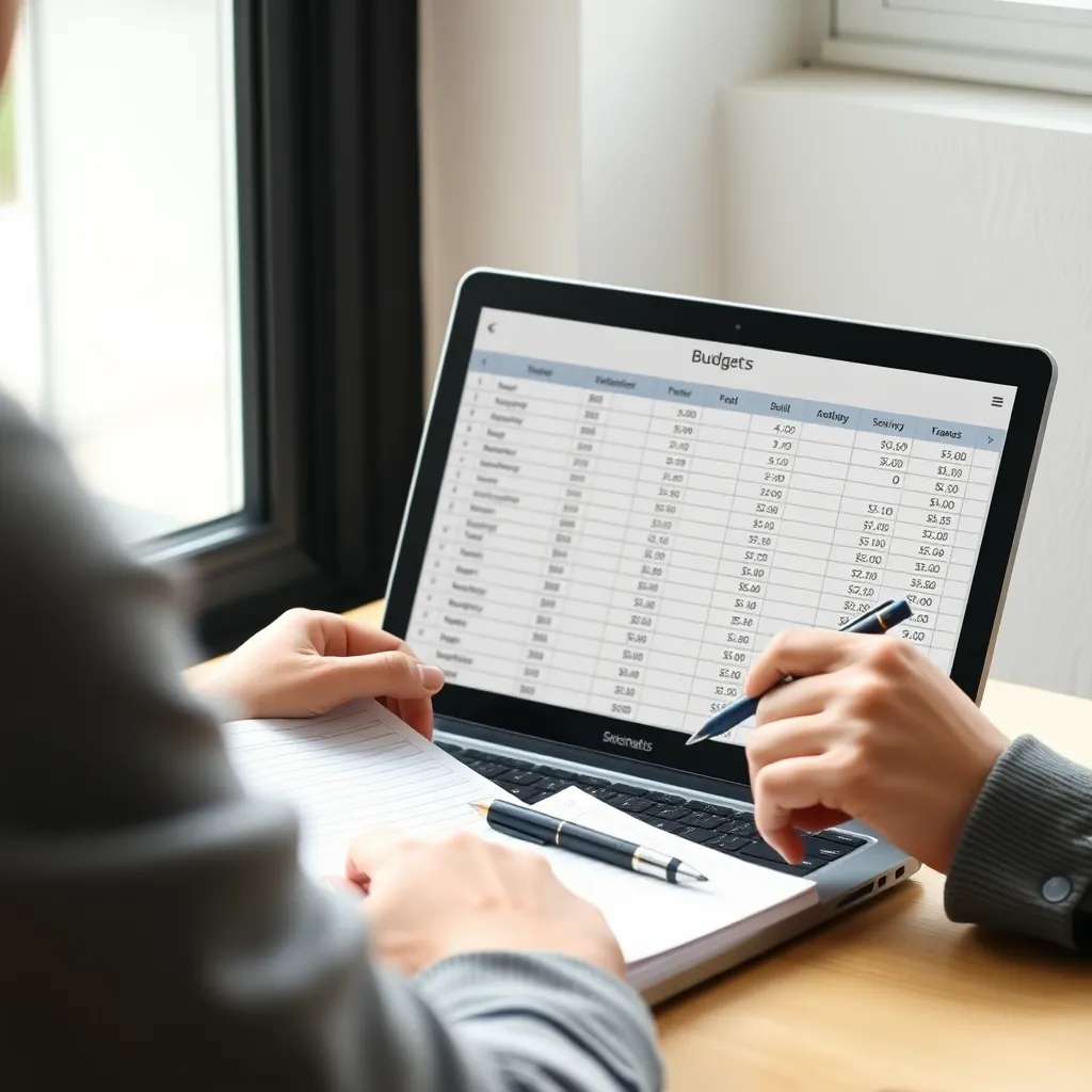 Nederlands gezin dat samen een budgetplan maakt