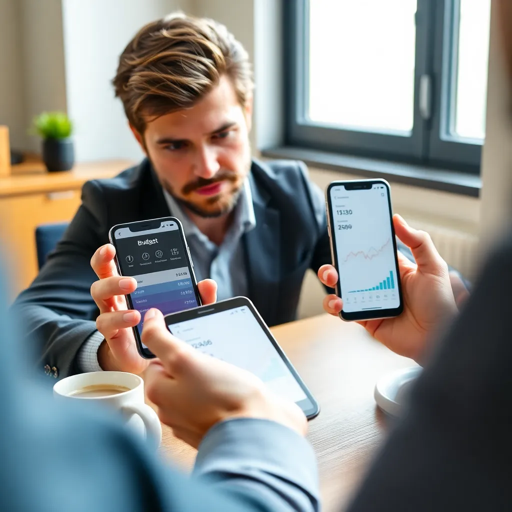 Nederlandse vrouw die budgetapp gebruikt op smartphone