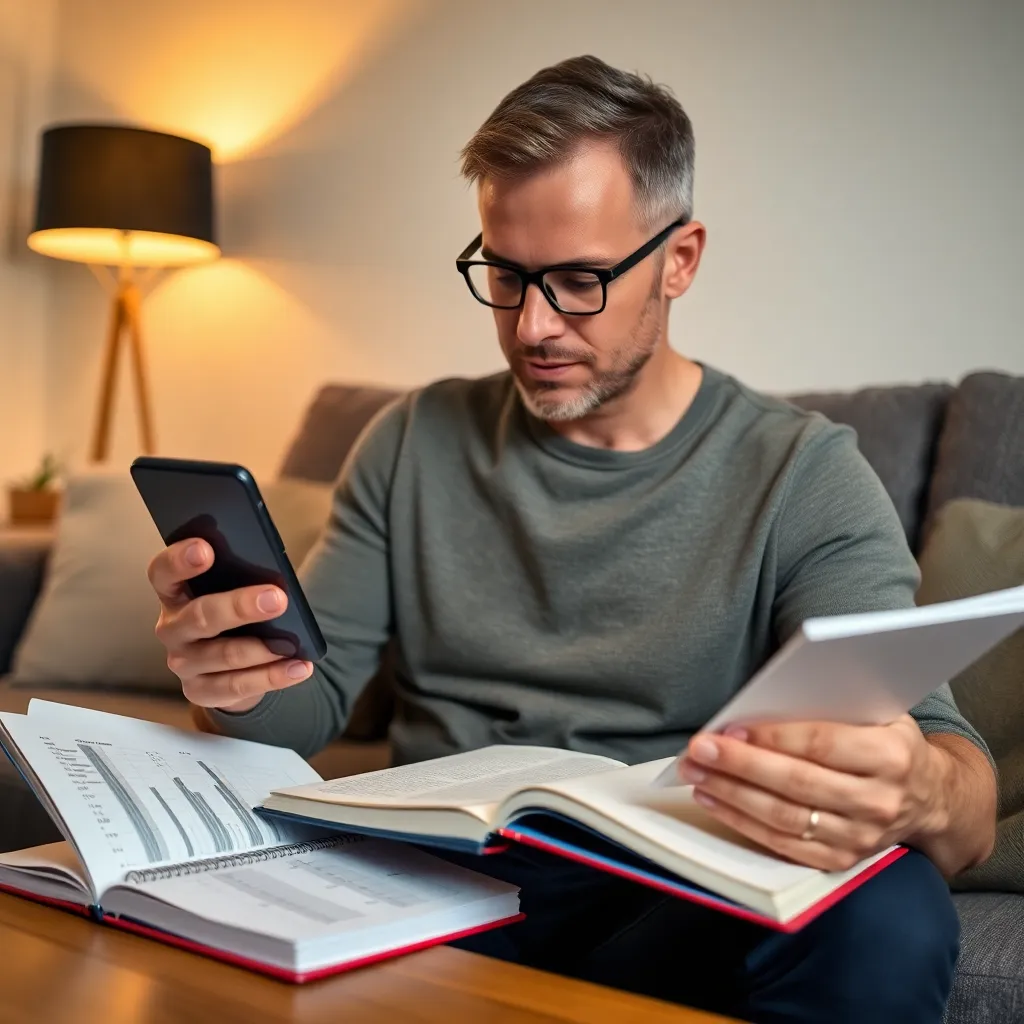 Nederlandse professional die wekelijks budget plant met smartphone en notitieblok