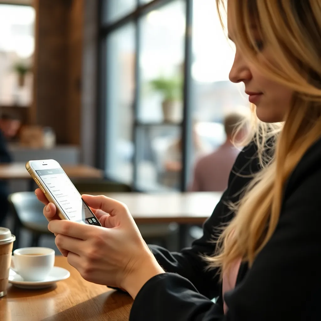 Nederlandse vrouw die budgetapp gebruikt op smartphone